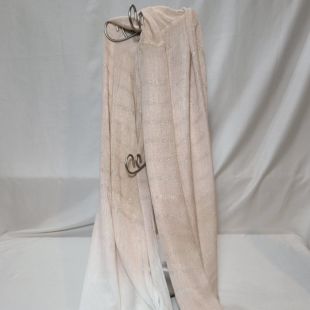 Pink/White infinity scarf with silver thread detailing